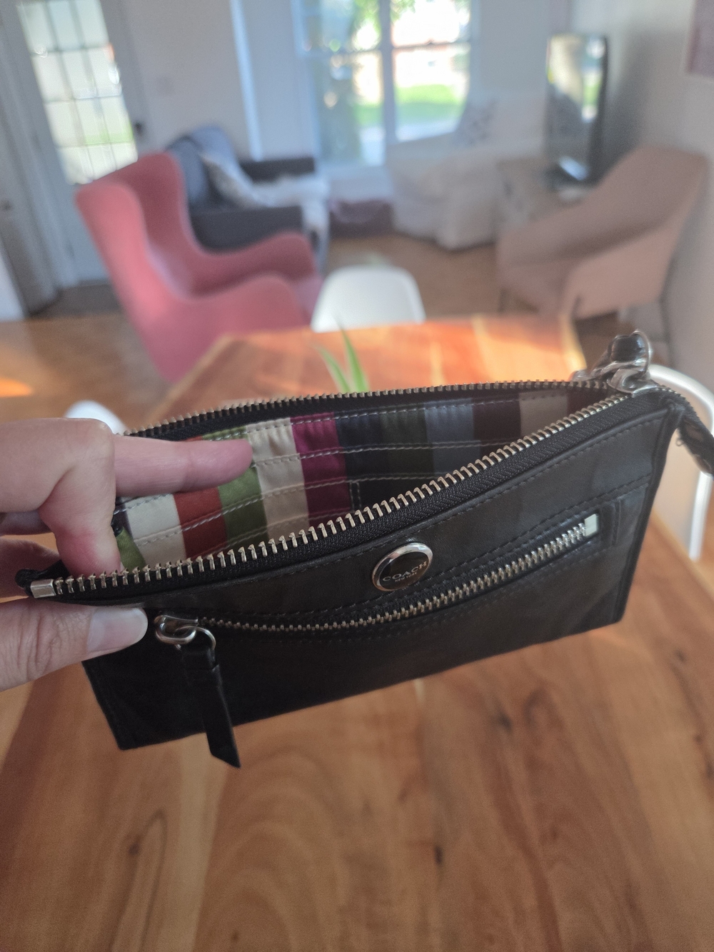 Coach Black Wrislet With Legacy Striped Lining